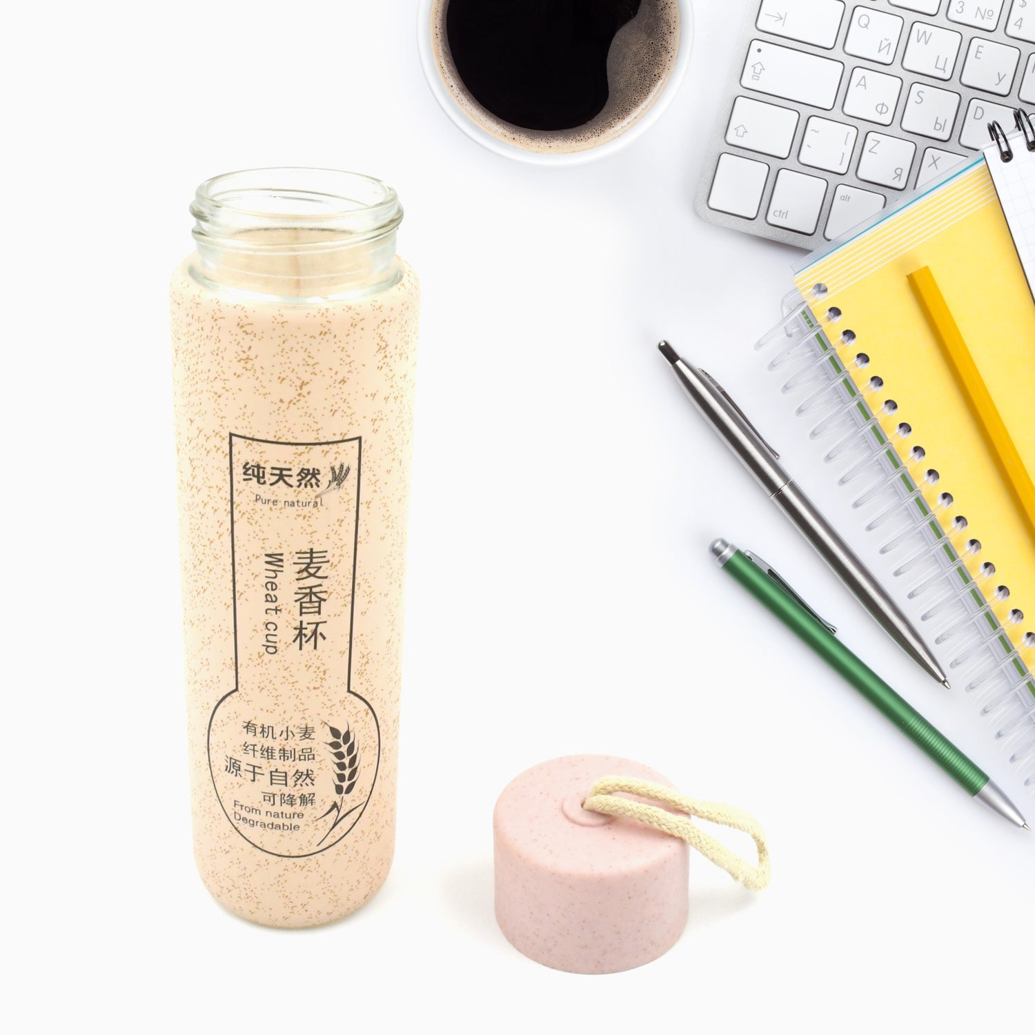 350ml Leak Proof Glass Water Bottle - Hot & Cold, BPA Free, Travel 350ml Leak Proof Glass Water Bottle - Hot & Cold, BPA Free, Travel